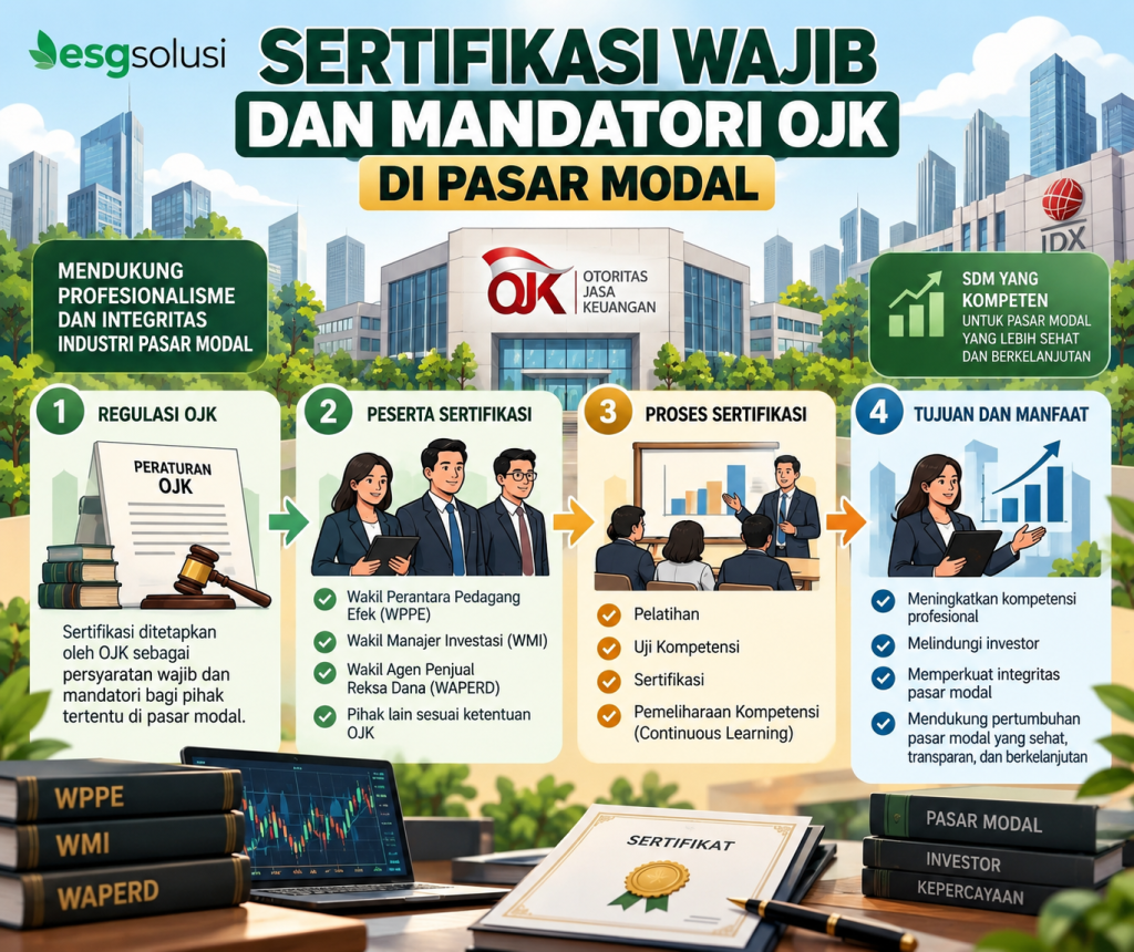 Infografis Sertifikasi Wajib OJK di Pasar Modal