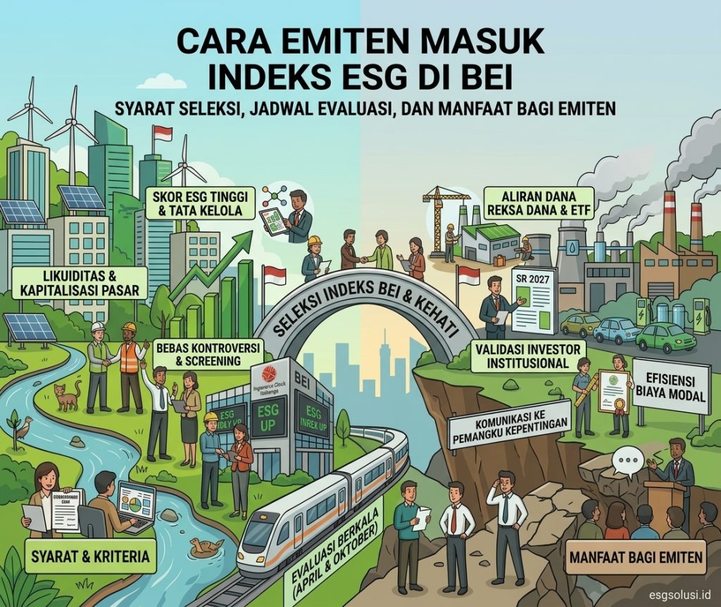 Cara Emiten Masuk Indeks ESG di Bursa Efek Indonesia