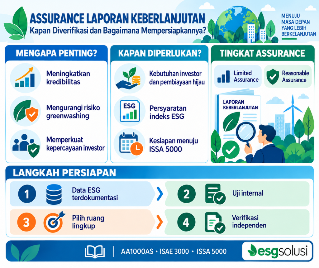 Assurance Laporan Keberlanjutan: Kapan Perusahaan Wajib Diverifikasi dan Bagaimana Mempersiapkannya 1 Assurance Laporan Keberlanjutan Kapan Perusahaan Wajib Diverifikasi dan Bagaimana Mempersiapkannya 2